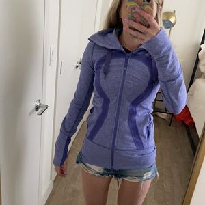 Purple hooded lululemon double zip